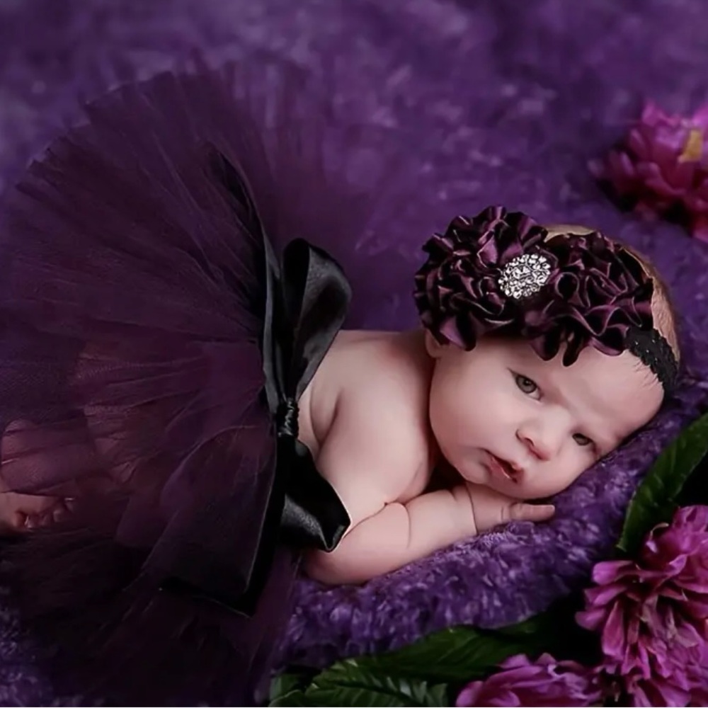 Newborn photo shoot tutu and headband